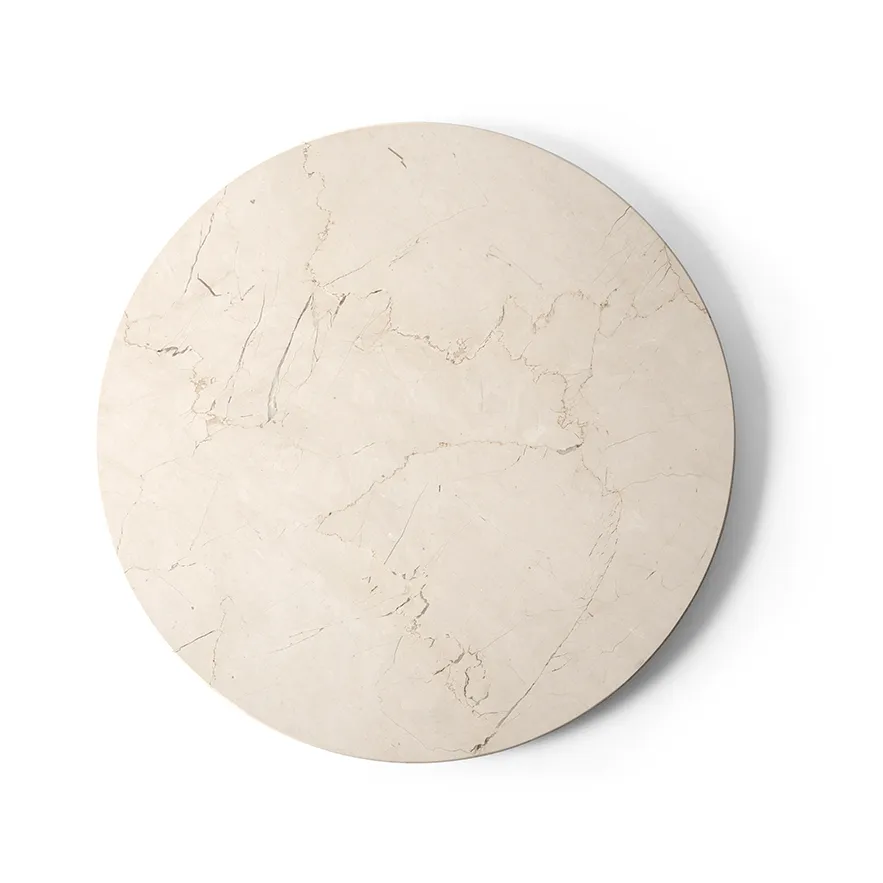 Table d'appoint Androgyne, Calacatta Viola marbre-ivory acier, Ø42 cm Audo Copenhagen