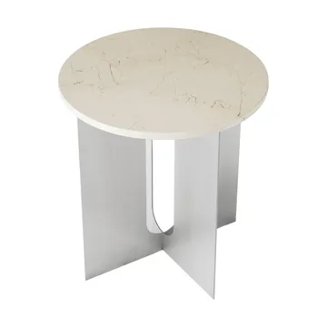 Table d'appoint Androgyne - Crystal Rose marbre-acier brossé, Ø42 cm - Audo Copenhagen