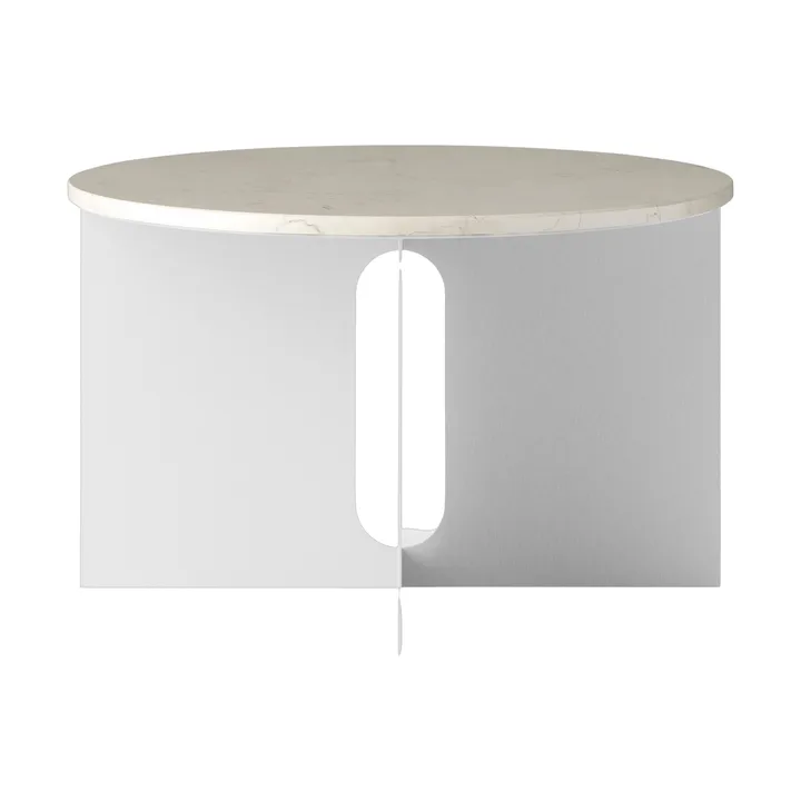 Table d'appoint Androgyne - Crystal Rose marbre-acier brossé, Ø65 cm - Audo Copenhagen