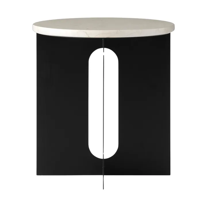 Table d'appoint Androgyne - Crystal Rose marbre-acier noir, Ø42 cm - Audo Copenhagen