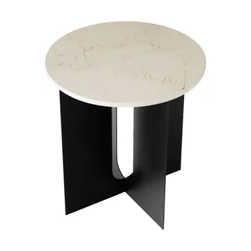 Table d'appoint Androgyne - Crystal Rose marbre-acier noir, Ø42 cm - Audo Copenhagen