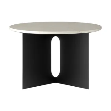 Table d'appoint Androgyne - Crystal Rose marbre-acier noir, Ø65 cm - Audo Copenhagen