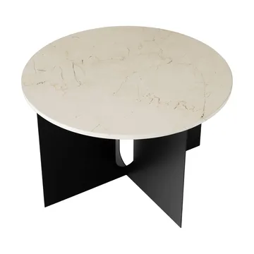 Table d'appoint Androgyne - Crystal Rose marbre-acier noir, Ø65 cm - Audo Copenhagen