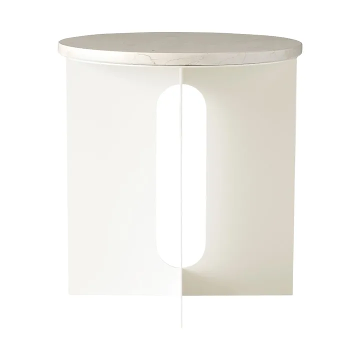 Table d'appoint Androgyne - Crystal Rose marbre-ivory acier, Ø42 cm - Audo Copenhagen
