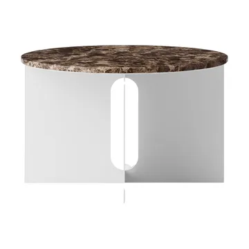Table d'appoint Androgyne - Emperador marbre-acier brossé, Ø65 cm - Audo Copenhagen