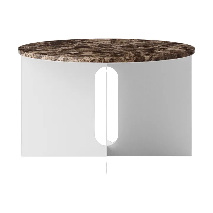 Table d'appoint Androgyne - Emperador marbre-acier brossé, Ø65 cm - Audo Copenhagen
