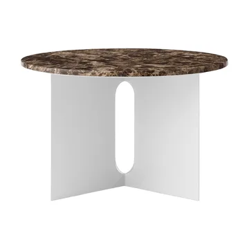 Table d'appoint Androgyne - Emperador marbre-acier brossé, Ø65 cm - Audo Copenhagen