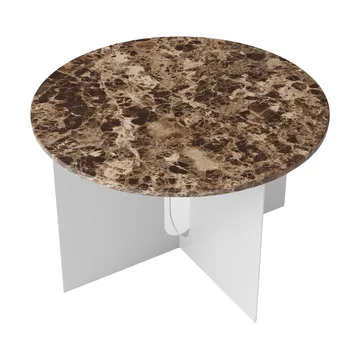 Table d'appoint Androgyne - Emperador marbre-acier brossé, Ø65 cm - Audo Copenhagen