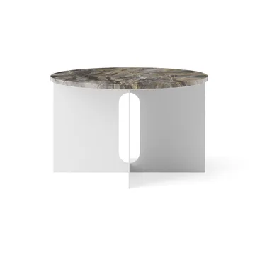 Table d'appoint Androgyne - Grey Galaxy marbre-acier brossé, Ø65 cm - Audo Copenhagen