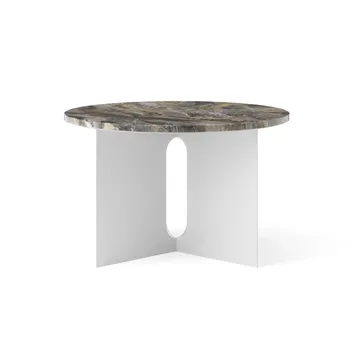 Table d'appoint Androgyne - Grey Galaxy marbre-acier brossé, Ø65 cm - Audo Copenhagen