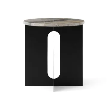Table d'appoint Androgyne - Grey Galaxy marbre-acier noir, Ø42 cm - Audo Copenhagen