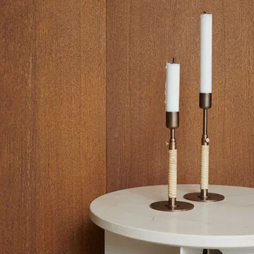 Table d'appoint Androgyne, Marble Crystal Rose-structure en acier ivoire, Ø42 cm - Audo Copenhagen