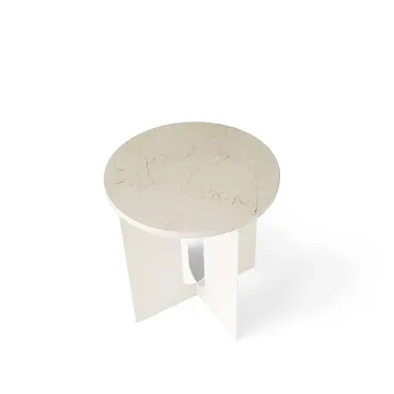 Table d'appoint Androgyne, Marble Crystal Rose-structure en acier ivoire, Ø42 cm - Audo Copenhagen