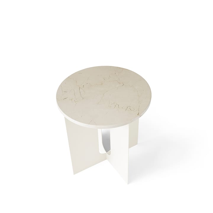 Table d'appoint Androgyne - marble ivory, ø 42 cm, structure en acier ivoire - Audo Copenhagen