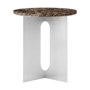Table d'appoint Androgyne - Marbre Emperador-acier brossé, Ø42 cm - Audo Copenhagen