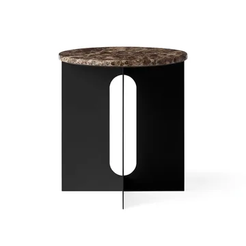 Table d'appoint Androgyne - Marbre Emperador-acier noir, Ø42 cm - Audo Copenhagen