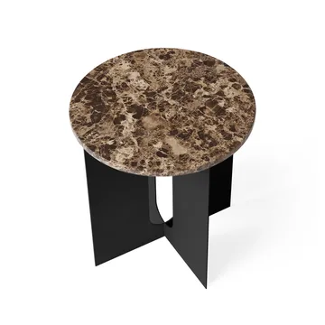 Table d'appoint Androgyne - Marbre Emperador-acier noir, Ø42 cm - Audo Copenhagen