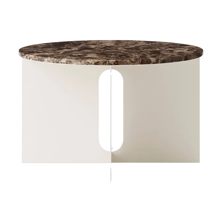 Table d'appoint Androgyne - Marbre Emperador-ivoire acier, Ø65 cm - Audo Copenhagen
