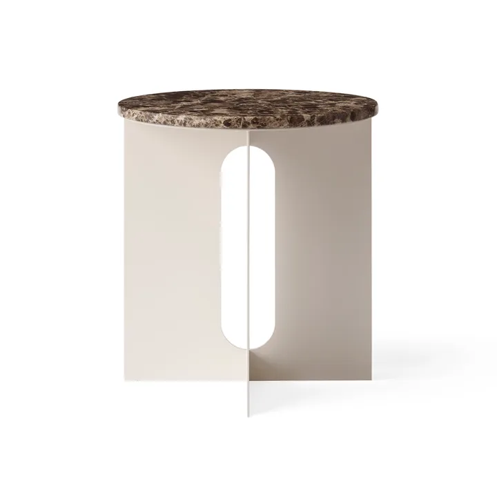 Table d'appoint Androgyne - Marbre Emperador-ivory acier, Ø42 cm - Audo Copenhagen