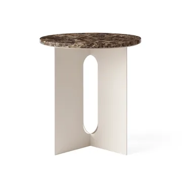 Table d'appoint Androgyne - Marbre Emperador-ivory acier, Ø42 cm - Audo Copenhagen