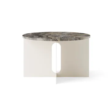Table d'appoint Androgyne - Marbre Grey Galaxy-acier ivory, Ø65 cm - Audo Copenhagen