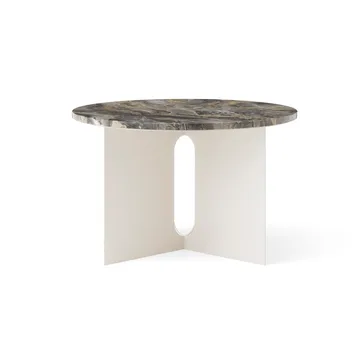 Table d'appoint Androgyne - Marbre Grey Galaxy-acier ivory, Ø65 cm - Audo Copenhagen