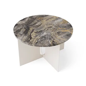 Table d'appoint Androgyne - Marbre Grey Galaxy-acier ivory, Ø65 cm - Audo Copenhagen