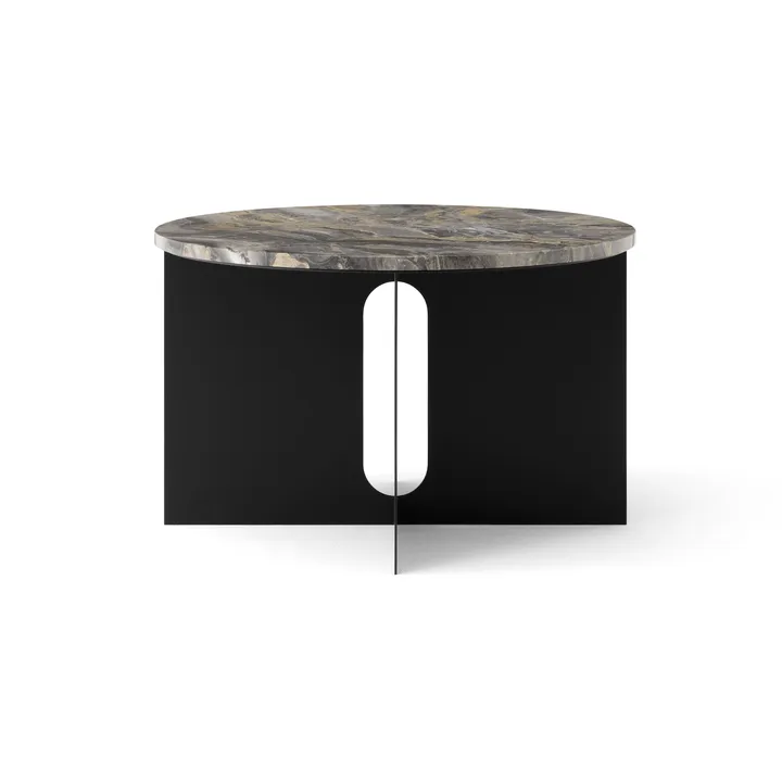 Table d'appoint Androgyne - Marbre Grey Galaxy-noir acier, Ø65 cm - Audo Copenhagen