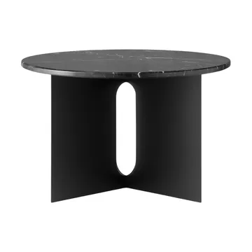 Table d'appoint Androgyne - Marbre Nero Marquina-acier noir, Ø65 cm - Audo Copenhagen