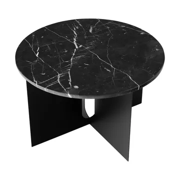 Table d'appoint Androgyne - Marbre Nero Marquina-acier noir, Ø65 cm - Audo Copenhagen