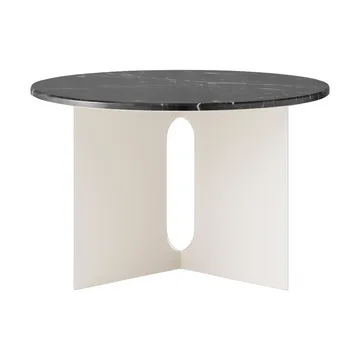 Table d'appoint Androgyne - Marbre Nero Marquina-ivory acier, Ø65 cm - Audo Copenhagen