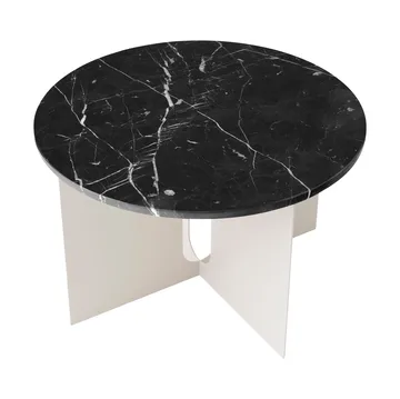 Table d'appoint Androgyne - Marbre Nero Marquina-ivory acier, Ø65 cm - Audo Copenhagen