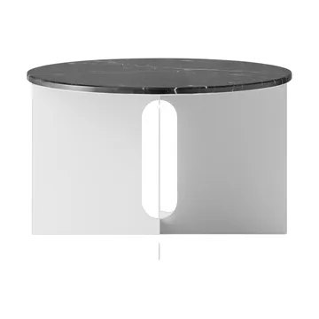 Table d'appoint Androgyne - Nero Maquina marbre-acier brossé, Ø65 cm - Audo Copenhagen