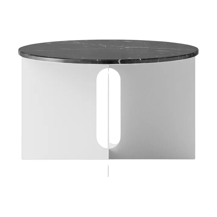 Table d'appoint Androgyne - Nero Maquina marbre-acier brossé, Ø65 cm - Audo Copenhagen