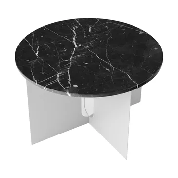 Table d'appoint Androgyne - Nero Maquina marbre-acier brossé, Ø65 cm - Audo Copenhagen
