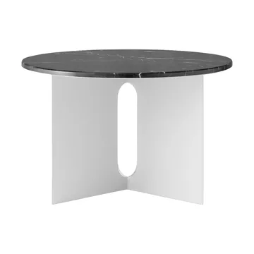 Table d'appoint Androgyne - Nero Maquina marbre-acier brossé, Ø65 cm - Audo Copenhagen