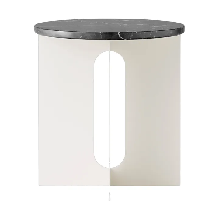 Table d'appoint Androgyne - Nero Marquina marbre-ivory acier, Ø42 cm - Audo Copenhagen