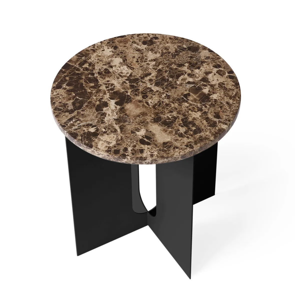 Table d'appoint Androgyne, plateau de table Ø42 cm, Marron Emperador Audo Copenhagen