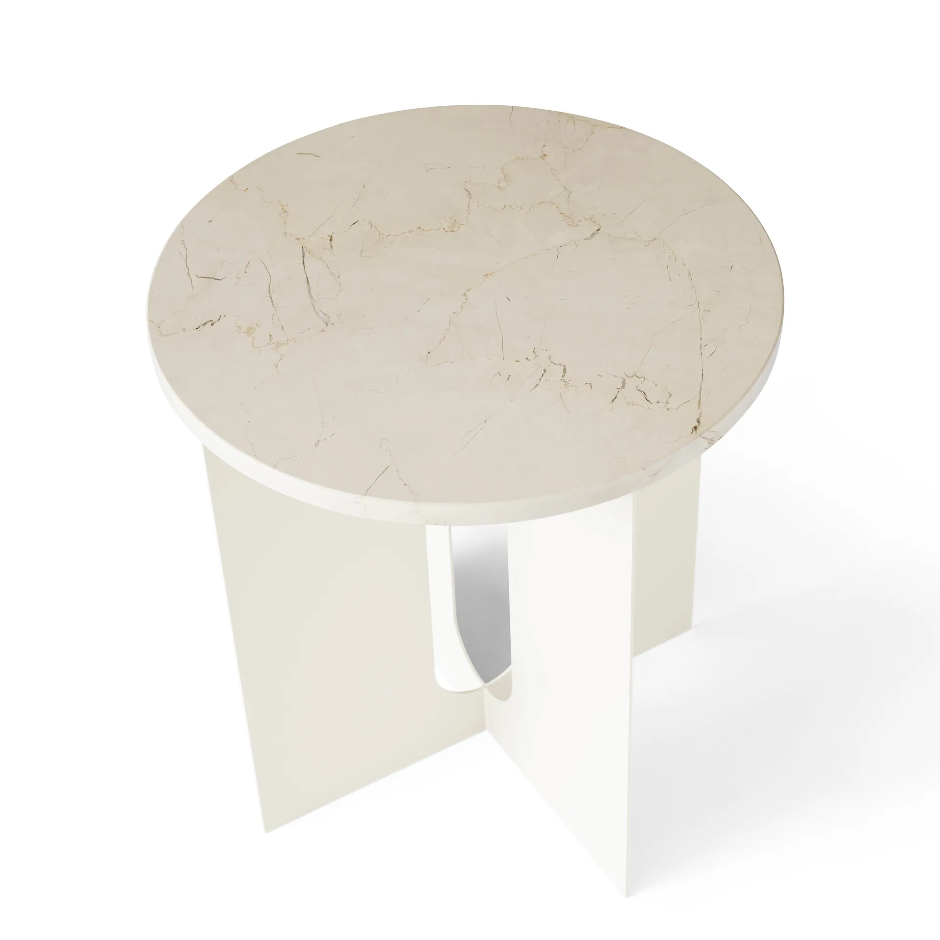 Table d'appoint Androgyne, plateau de table, Crystal Rose marble, Ø42 cm Audo Copenhagen