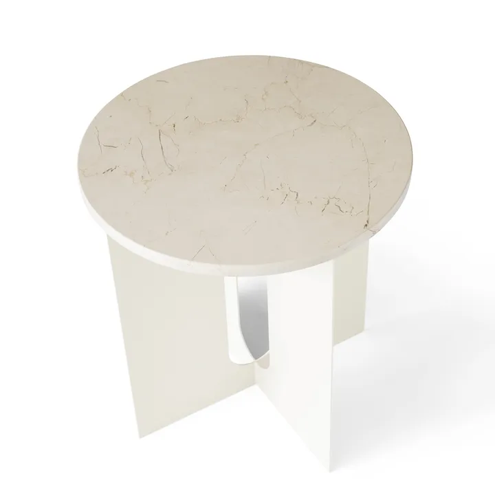 Table d'appoint Androgyne, plateau de table - Crystal Rose marble, Ø42 cm - Audo Copenhagen