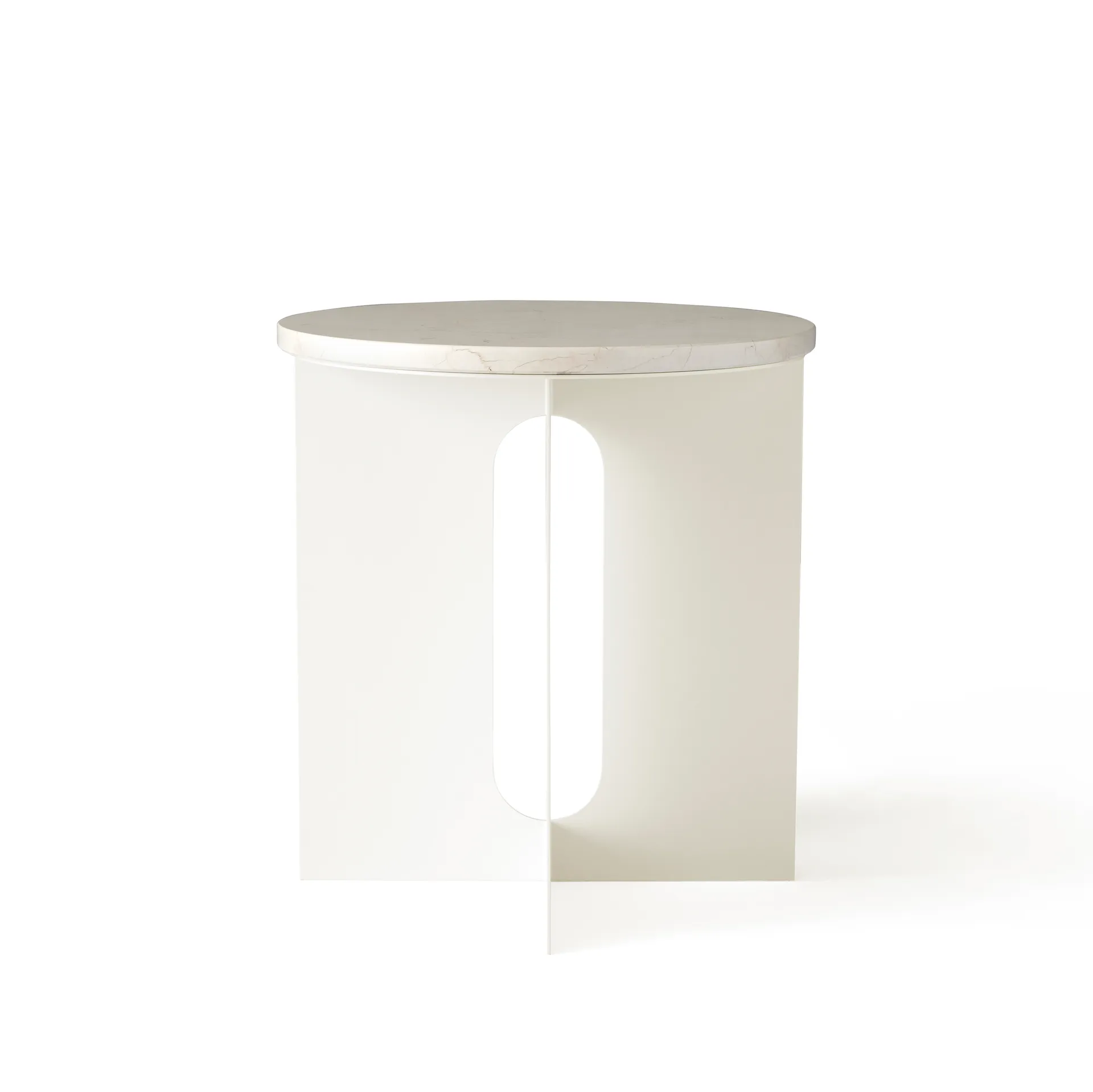 Table d'appoint Androgyne, plateau de table, Crystal Rose marble, Ø42 cm Audo Copenhagen