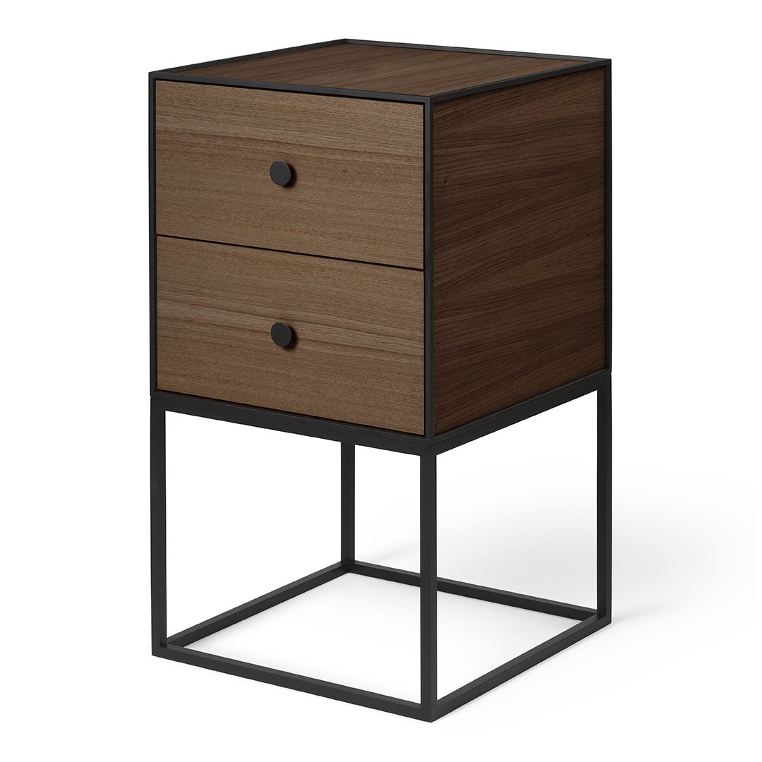 Audo Copenhagen / by Lassen Table d'appoint avec deux tiroirs Frame 35 Chêne fumé