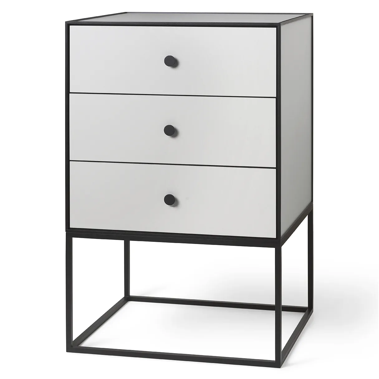 Table d'appoint avec trois tiroirs Frame 49, Gris clair Audo Copenhagen