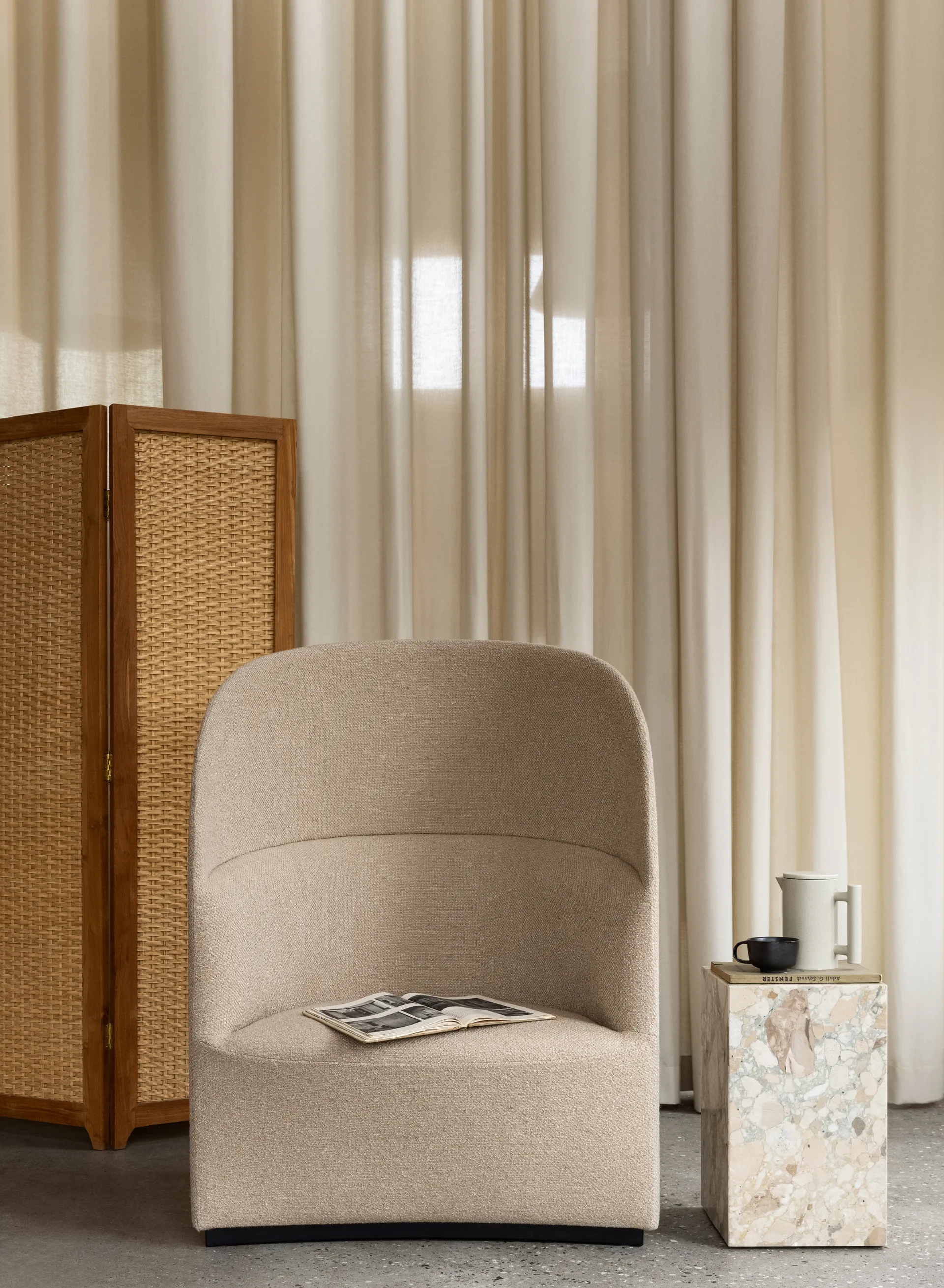 Table d’appoint Plinth tall 30x30x51 cm, Kunis Breccia Audo Copenhagen