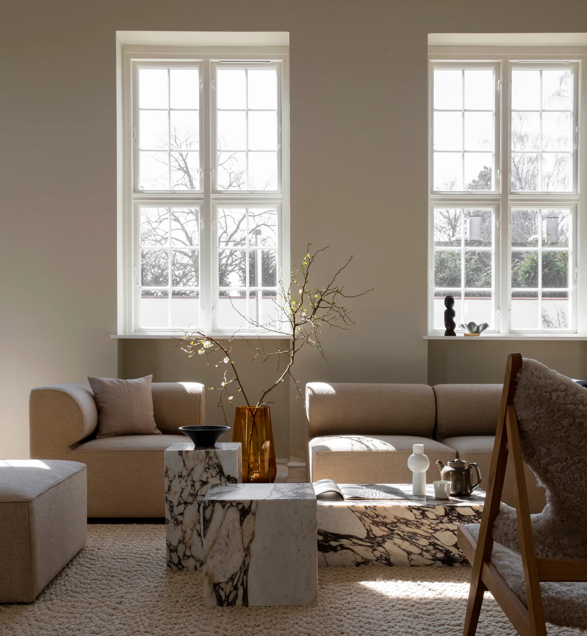 Table d’appoint Plinth tall 30x30x51 cm, Multi rose Audo Copenhagen