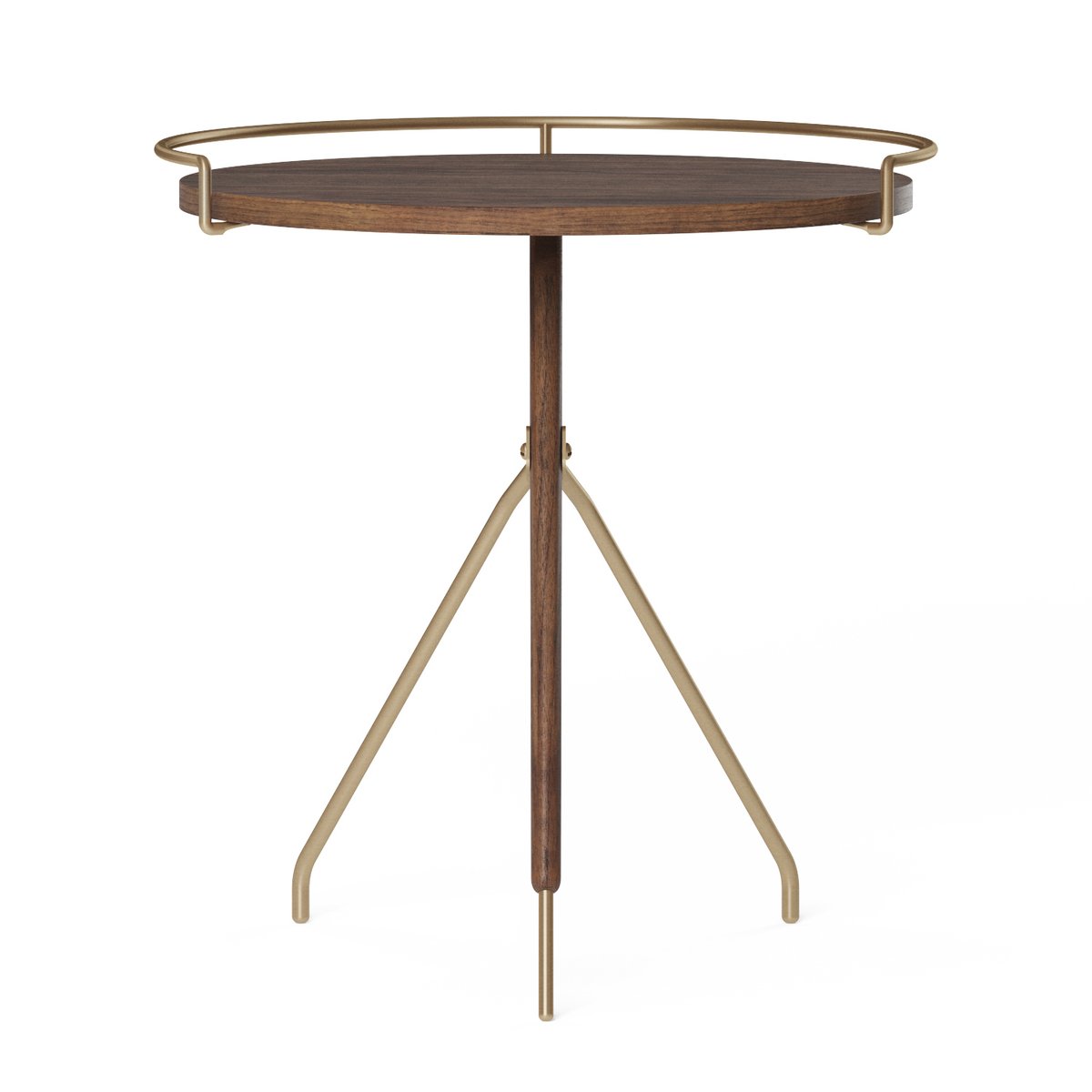 Audo Copenhagen / MENU Table d’appoint Umanoff noyer et laiton poli 45 cm