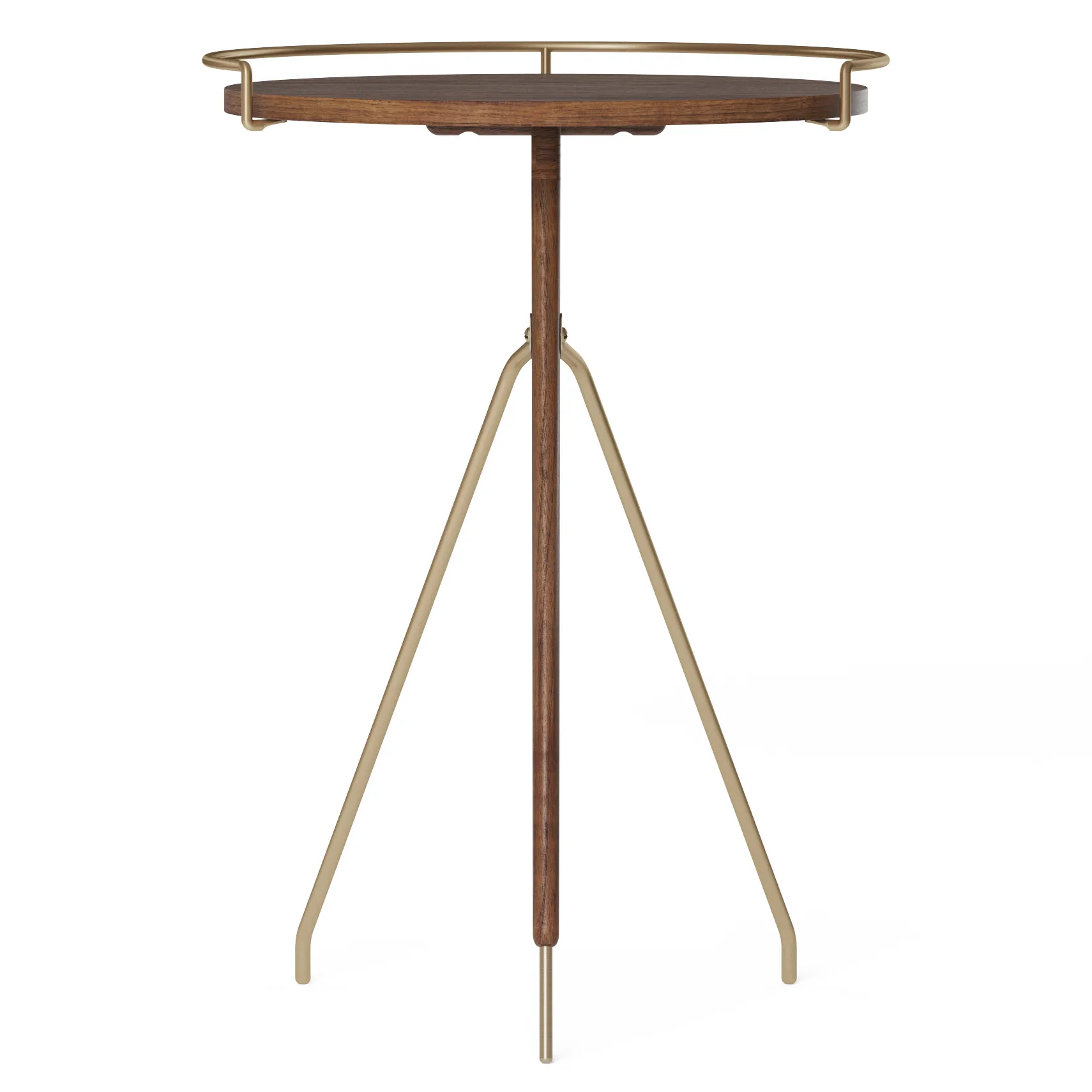 Table d’appoint Umanoff noyer et laiton poli, 60 cm Audo Copenhagen