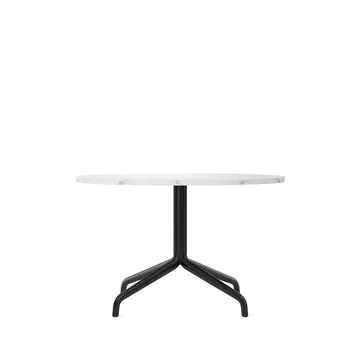 Table de salon Harbour Column - Marble offwhite-structure en acier noir - Audo Copenhagen