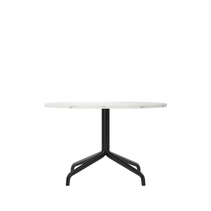 Table de salon Harbour Column - marble offwhite, structure en acier noir - Audo Copenhagen