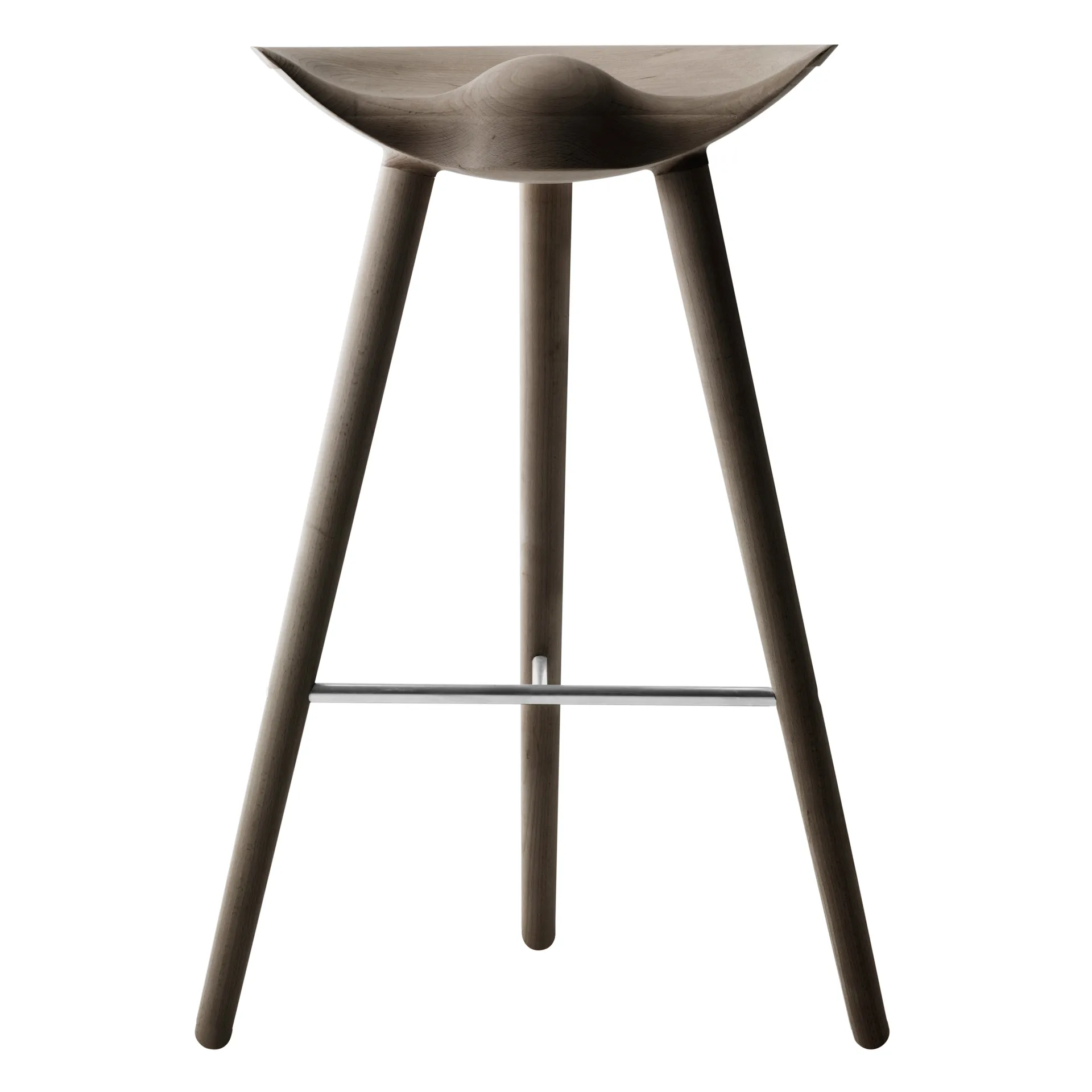 Tabouret de bar ML42 77 cm, Chêne huilé brun-acier Audo Copenhagen